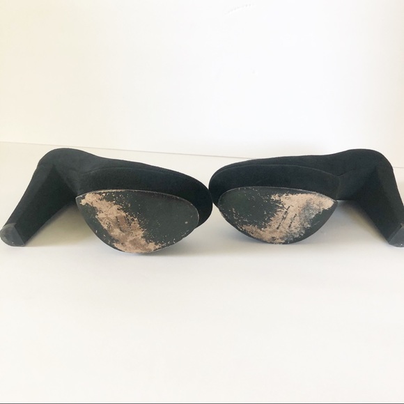 Donna Karan Collection Black Suede Platform Pumps - Picture 14 of 14